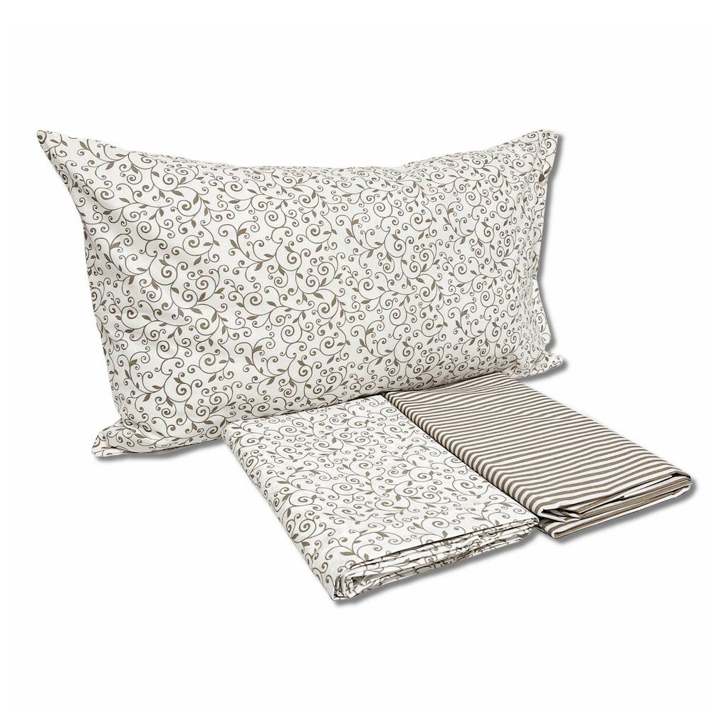 Completo Lenzuola Arabesco tortora matrimoniale