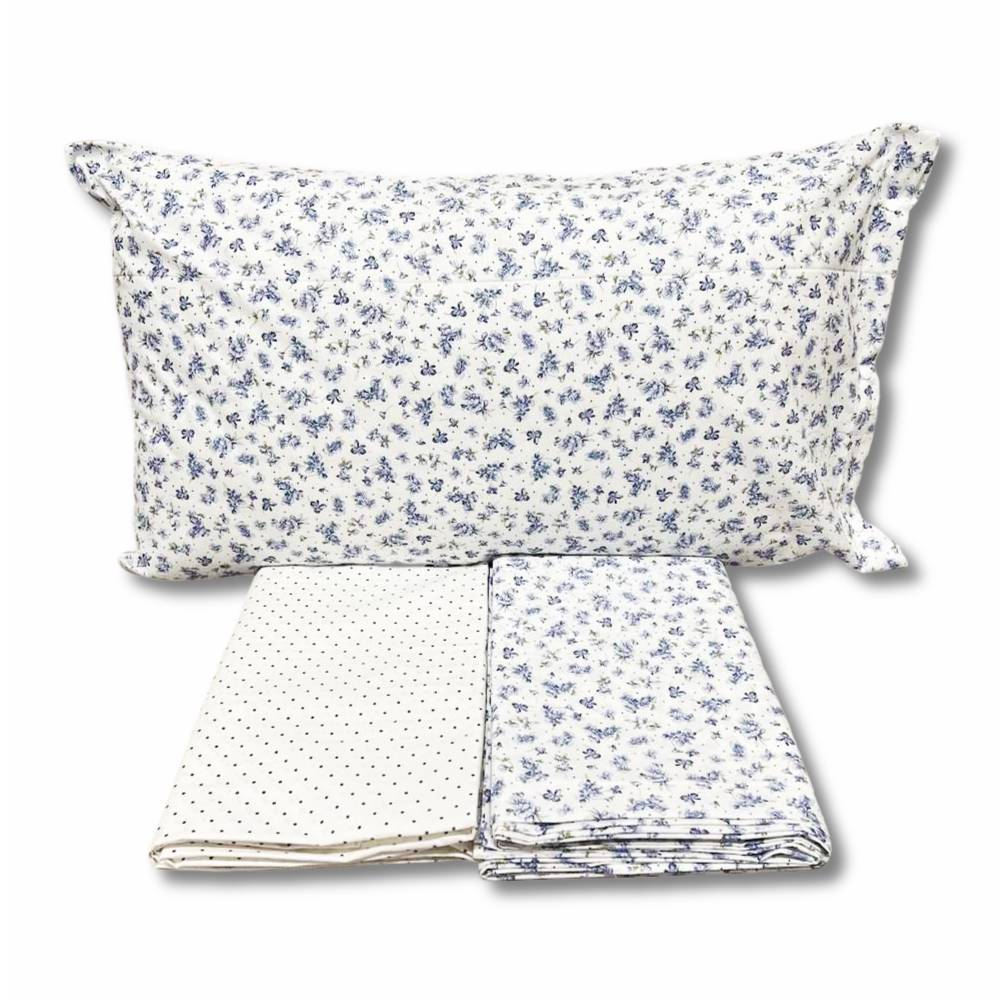 Completo Lenzuola Violette azzurre piazza e mezzo