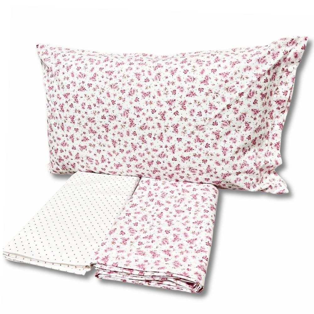 Completo Lenzuola Violette Rosa piazza e mezzo