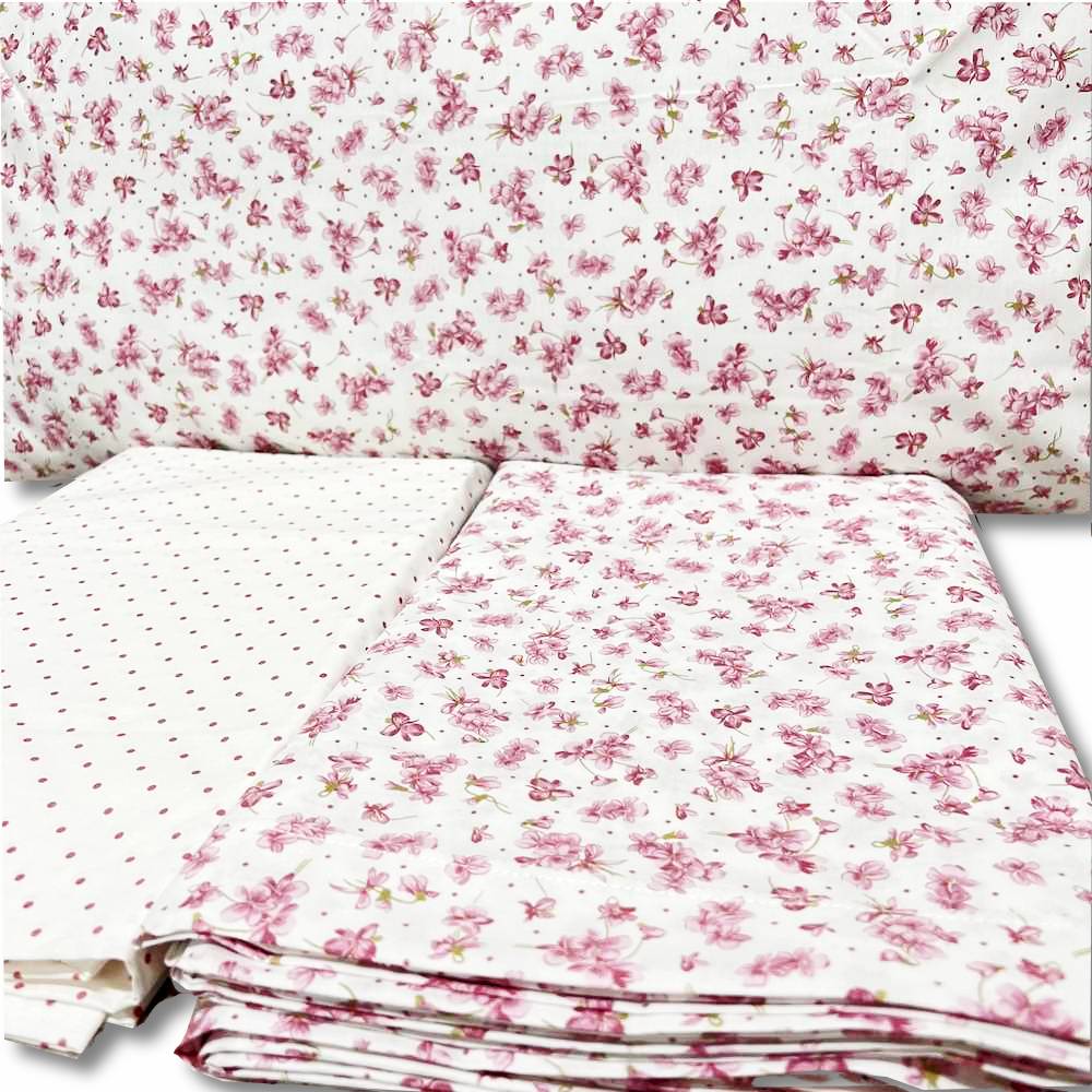 Completo Lenzuola Violette Rosa matrimoniale