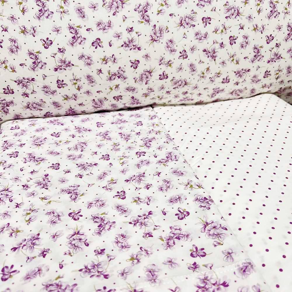 Completo Lenzuola Violette Lilla matrimoniale