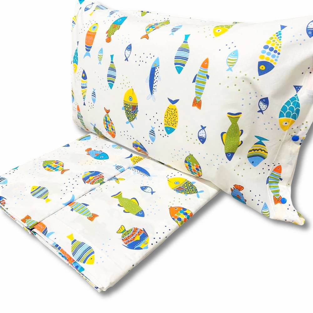 Completo Lenzuola Pesciolini arcobaleno matrimoniale