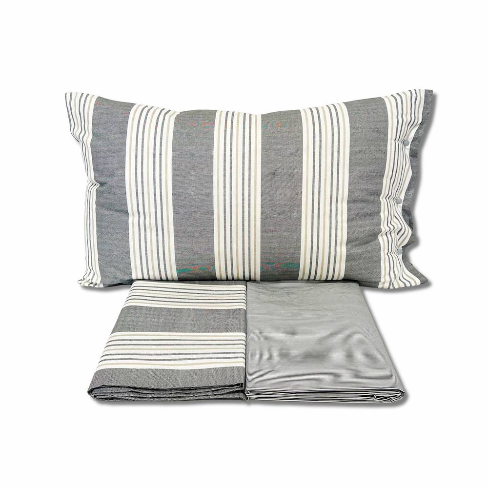 Completo Lenzuola Millerighe grigio singolo