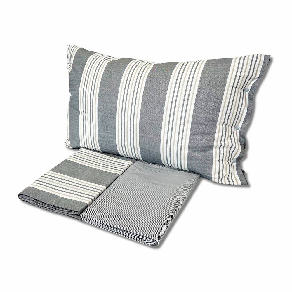 Completo Lenzuola Millerighe grigio singolo