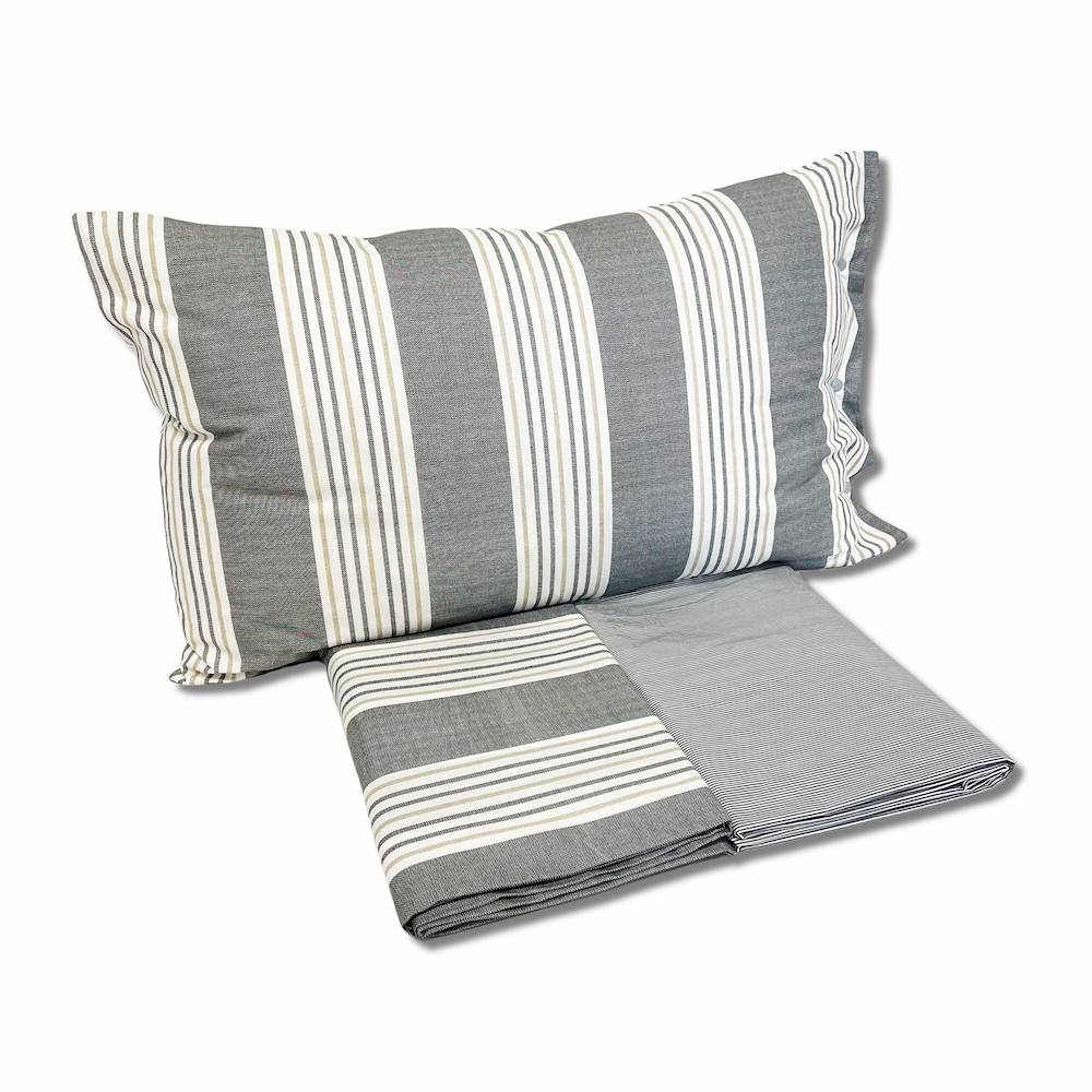 Completo Lenzuola Millerighe grigio singolo