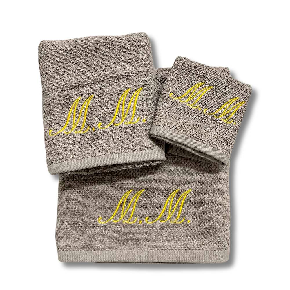 Set 3 pezzi Chicco di riso tortora Personalizzato