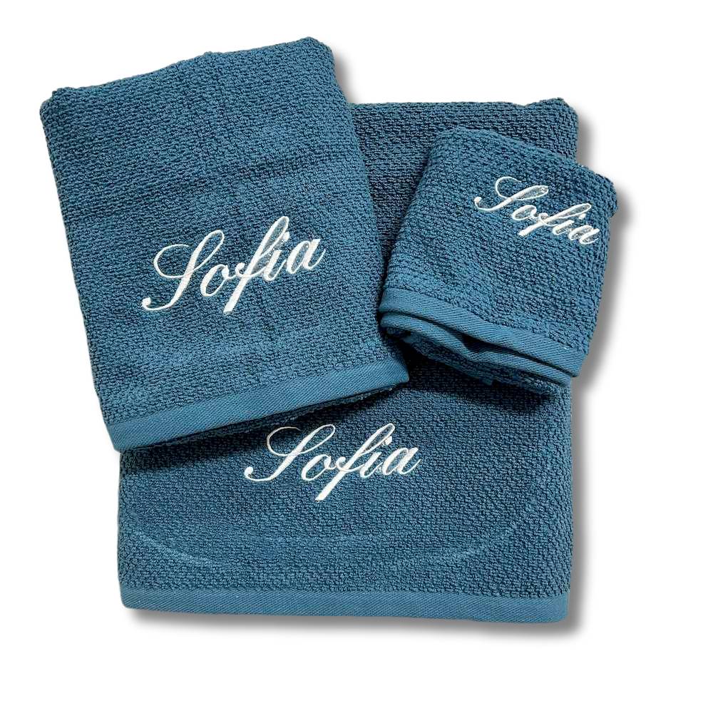 Set 3 pezzi Chicco di riso petrolio Personalizzato