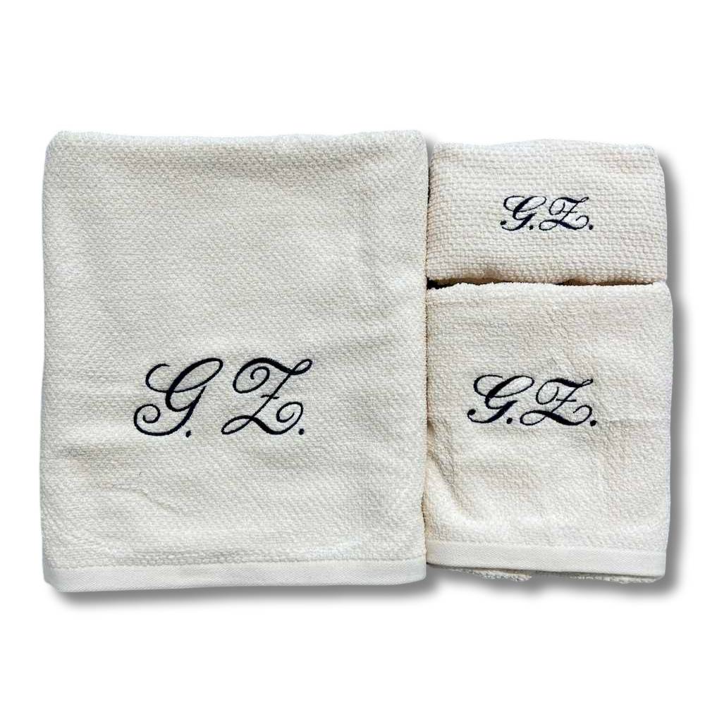 Set 3 pezzi Chicco di riso panna Personalizzato