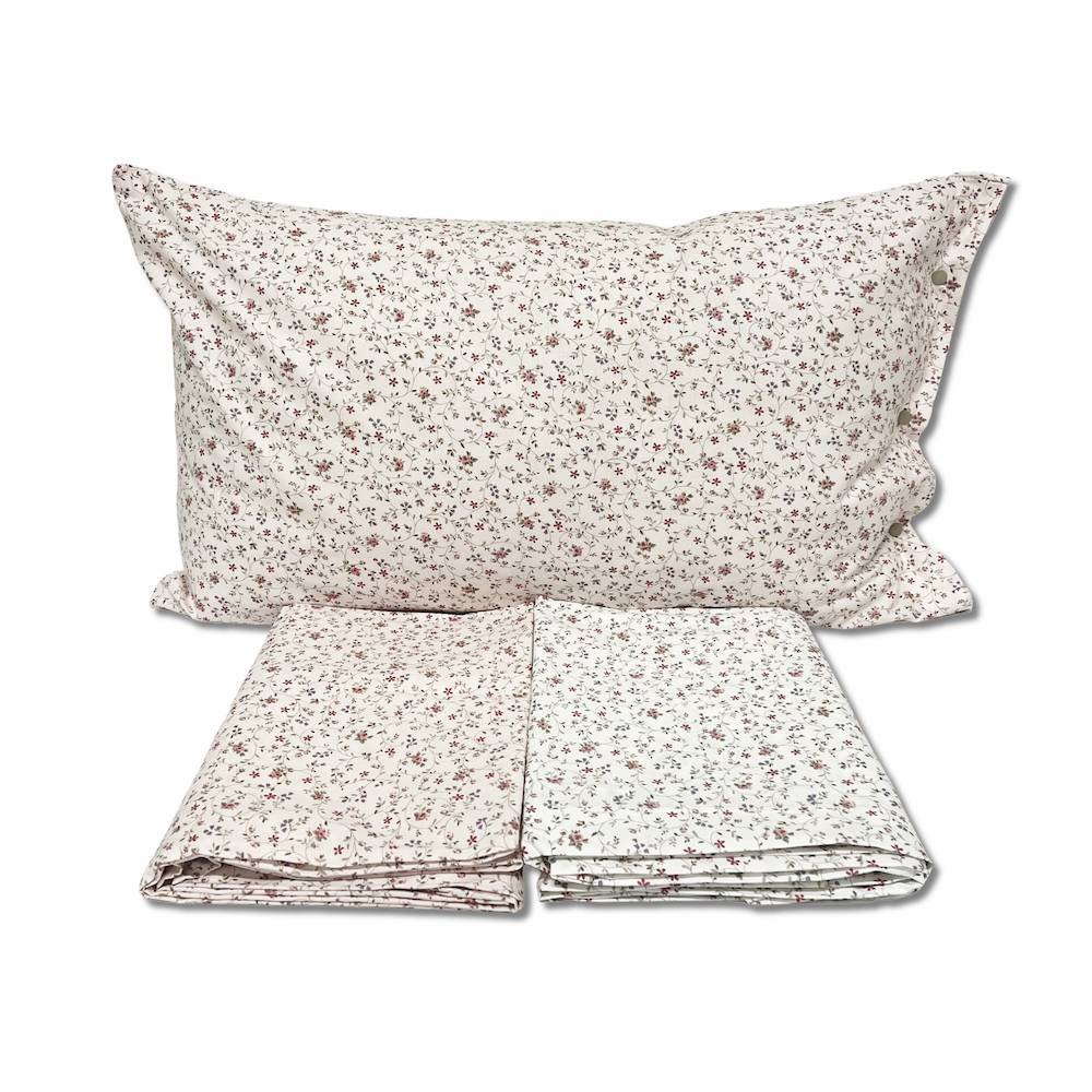 Completo Lenzuola Armonia fiorellini rosa piazza e mezzo