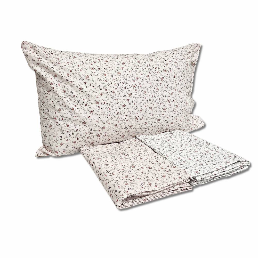 Completo Lenzuola Armonia fiorellini rosa piazza e mezzo