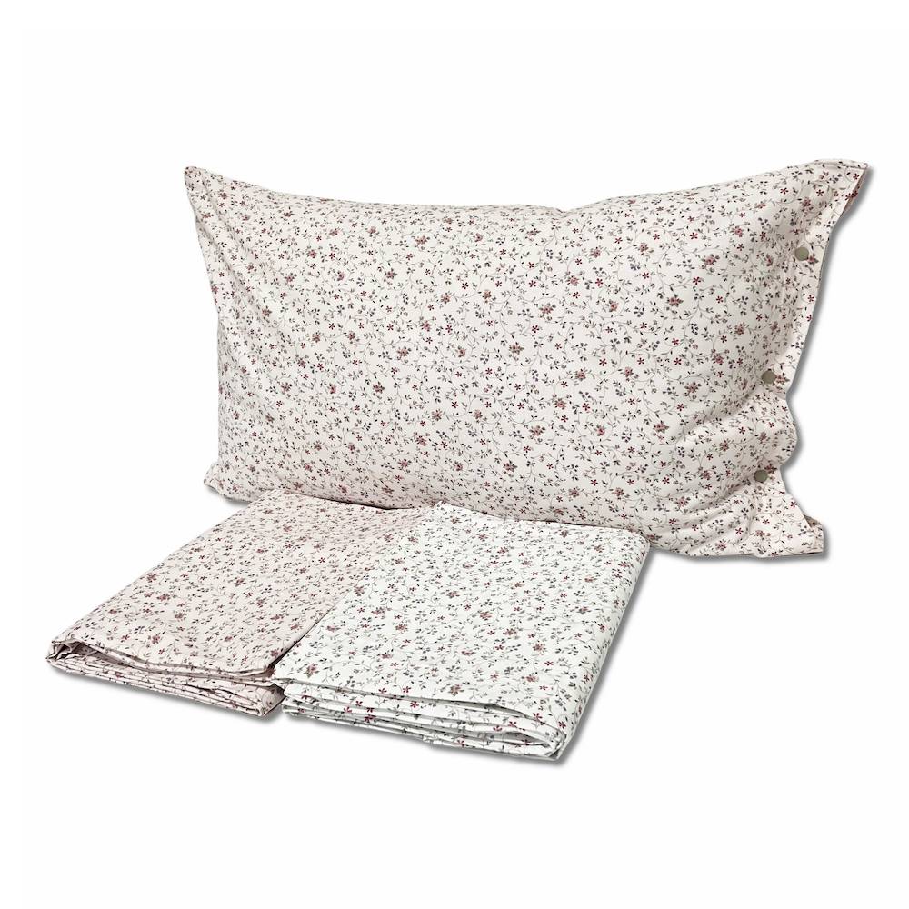 Completo Lenzuola Armonia fiorellini rosa piazza e mezzo