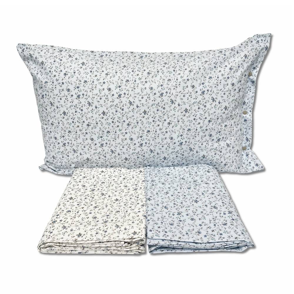Completo Lenzuola Armonia fiorellini azzurro matrimoniale