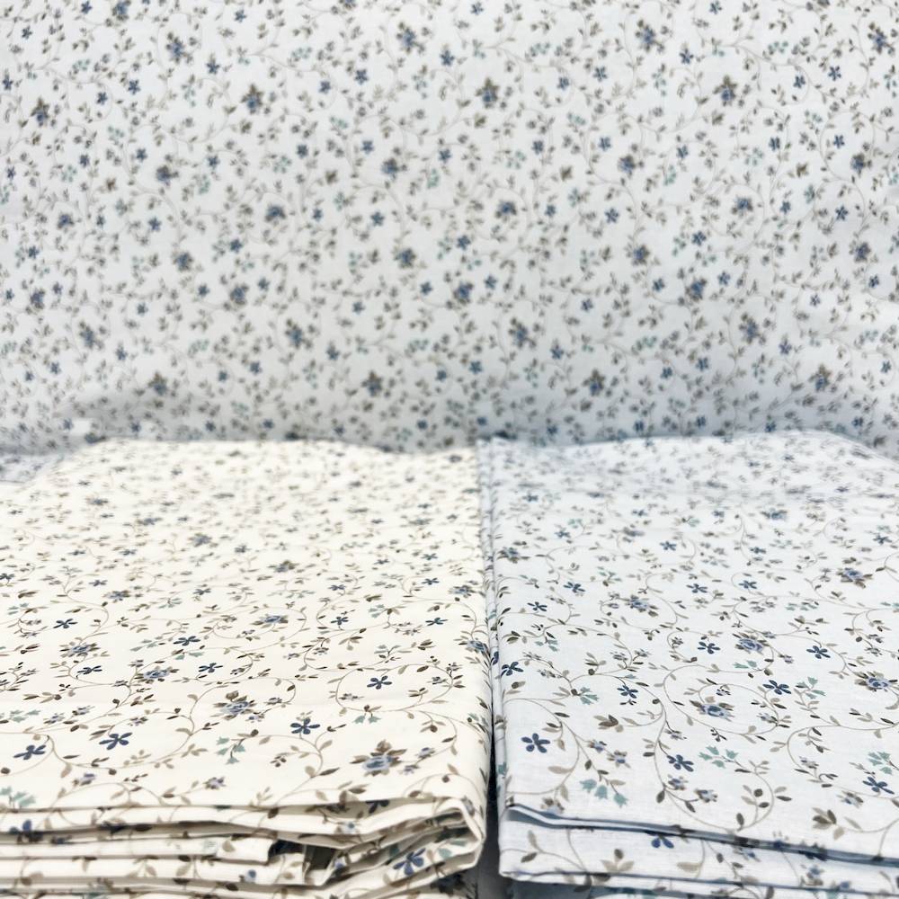 Completo Lenzuola Armonia fiorellini azzurro matrimoniale