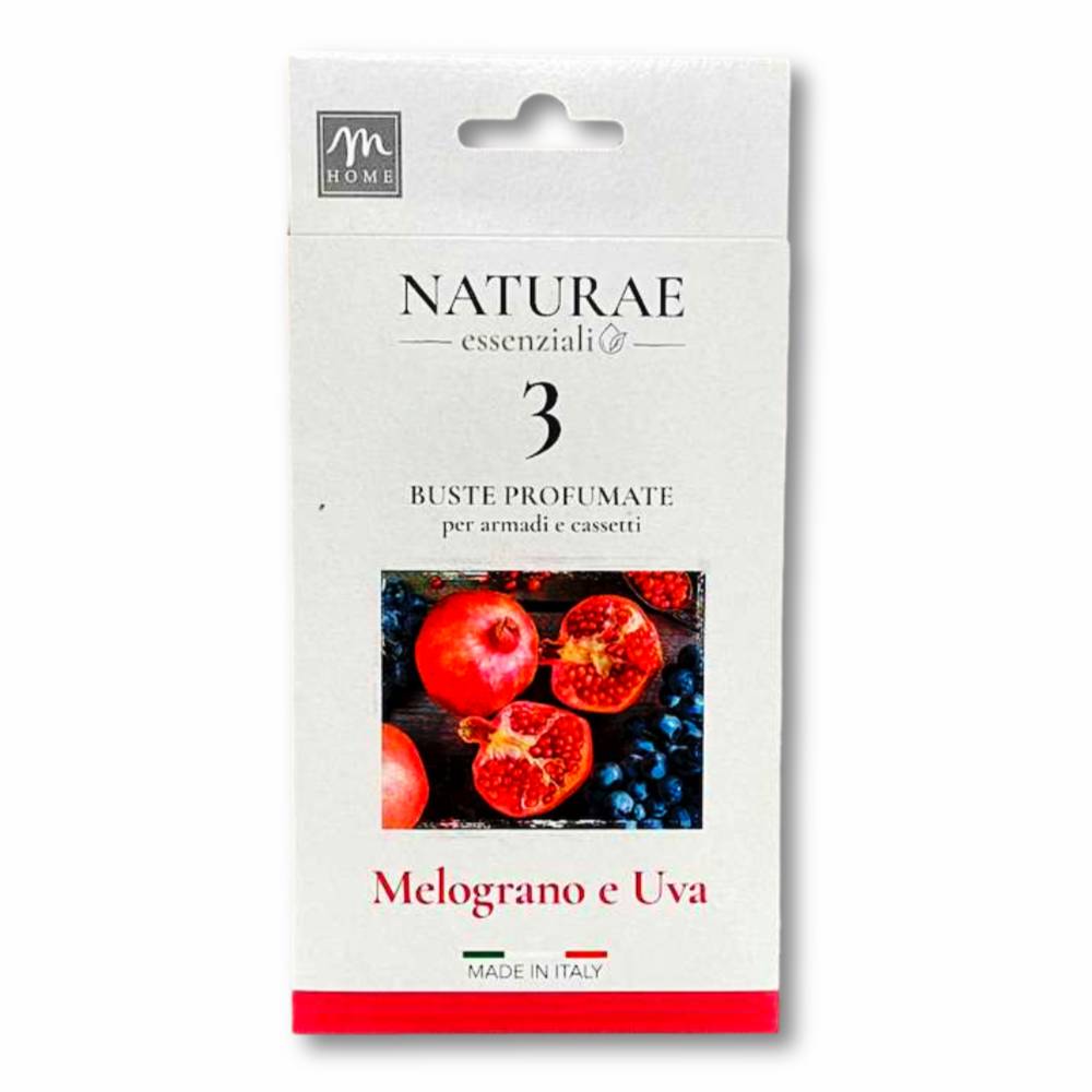 3 buste profumate Armadi e cassetti Melograno e Uva