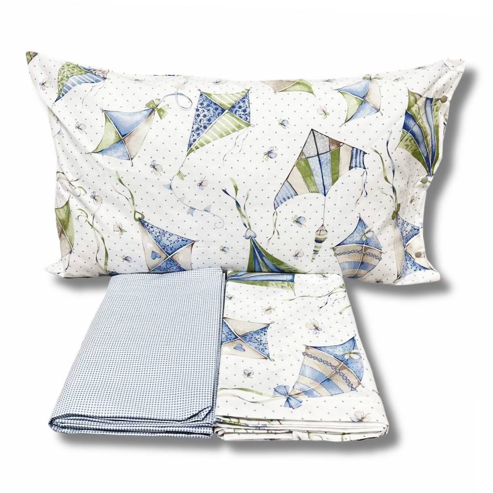 Completo Lenzuola Aquiloni azzurri singolo