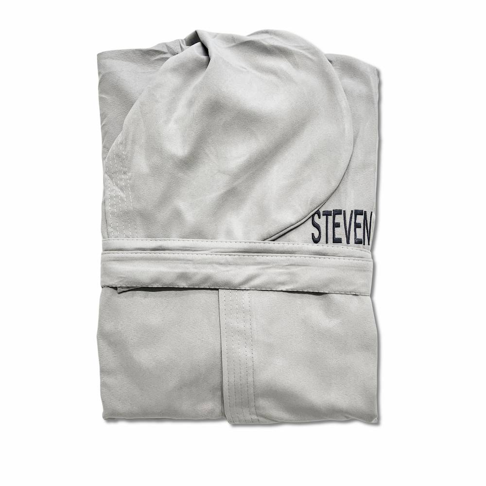 Accappatoio in Microfibra Grigio Personalizzato