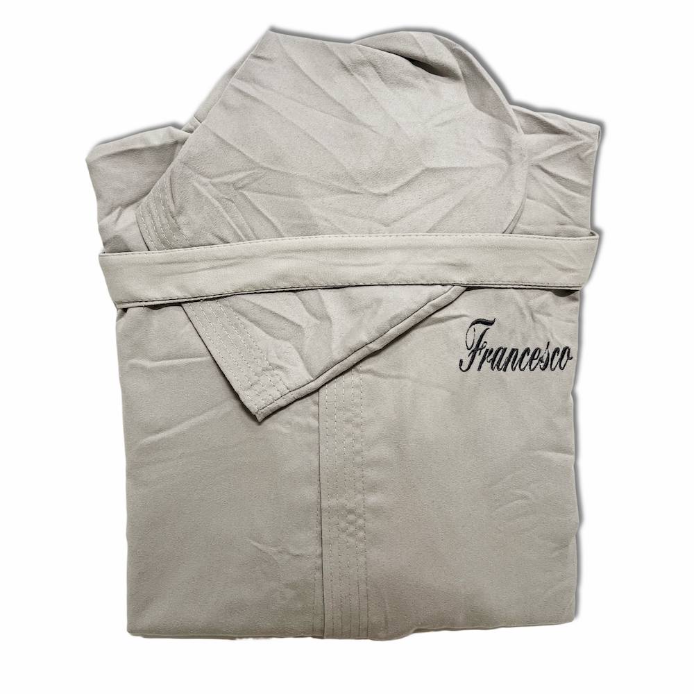 Accappatoio in Microfibra Grigio Personalizzato