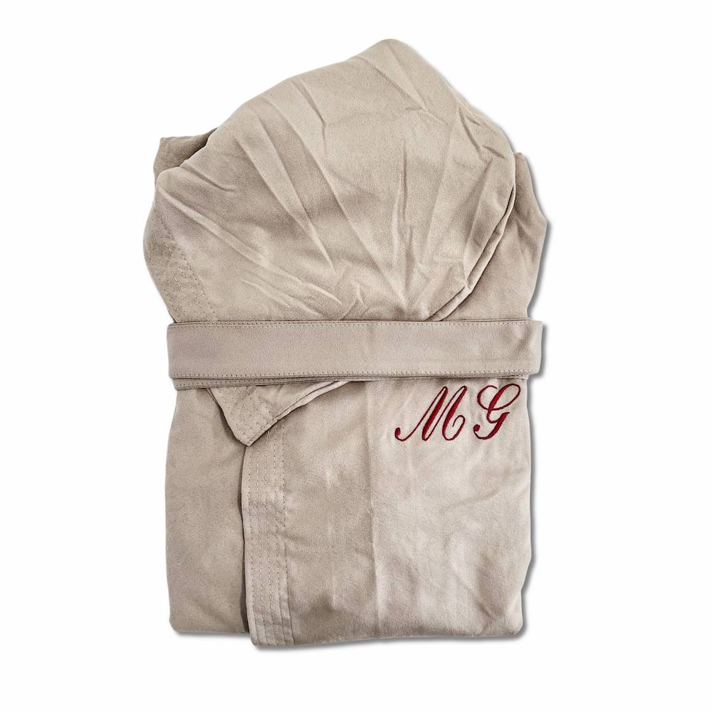 Accappatoio in Microfibra Tortora Personalizzato