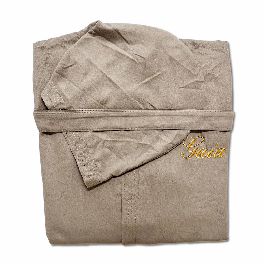 Accappatoio in Microfibra Tortora Personalizzato