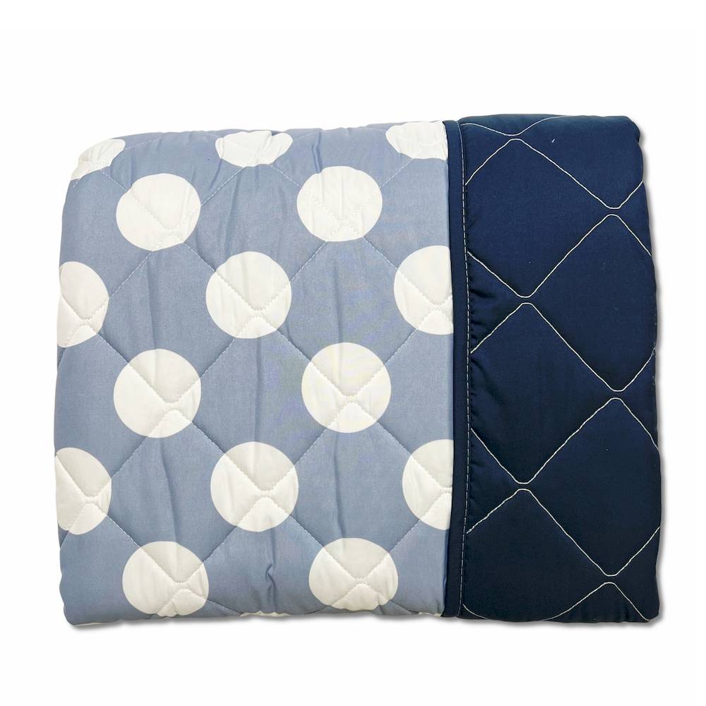 Trapuntino mezzastagione double Moon azzurro matrimoniale