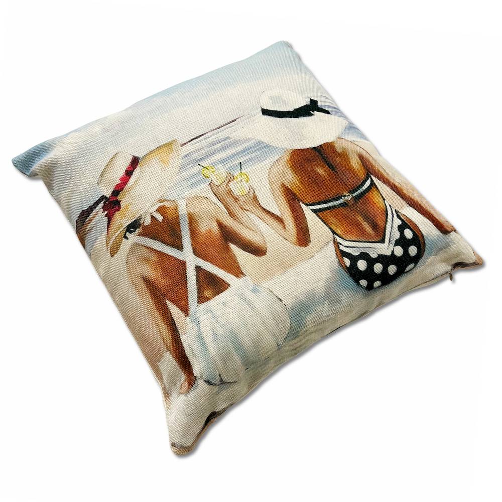 Federa cuscino 45 x 45 Stampa digitale relax brindisi in spiaggia