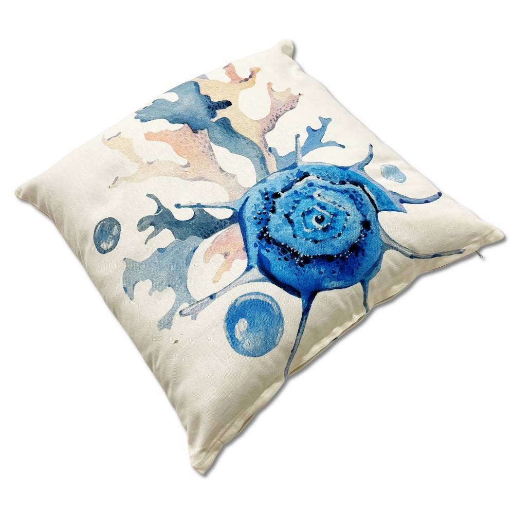 Federa cuscino 45 x 45 Stampa digitale celine conchiglia blu