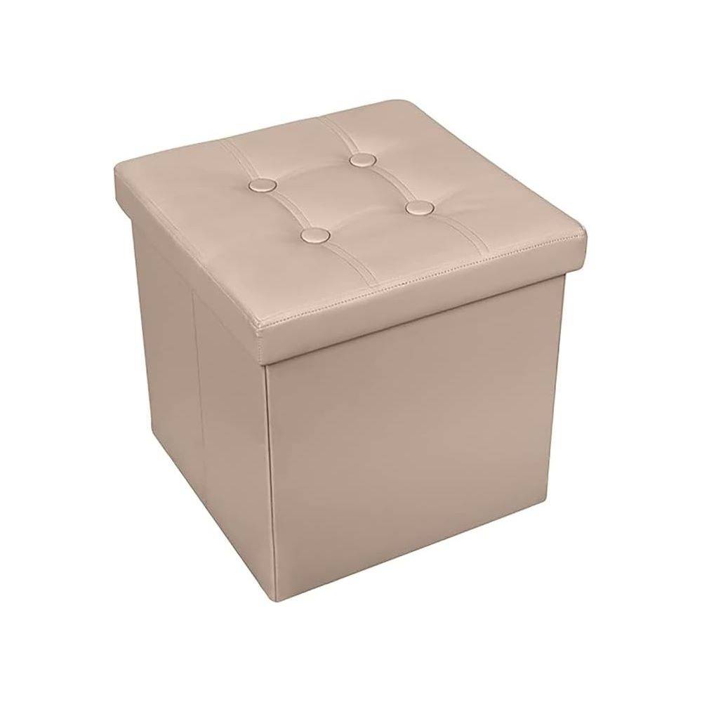 Pouf contenitore in Ecopelle Tortora