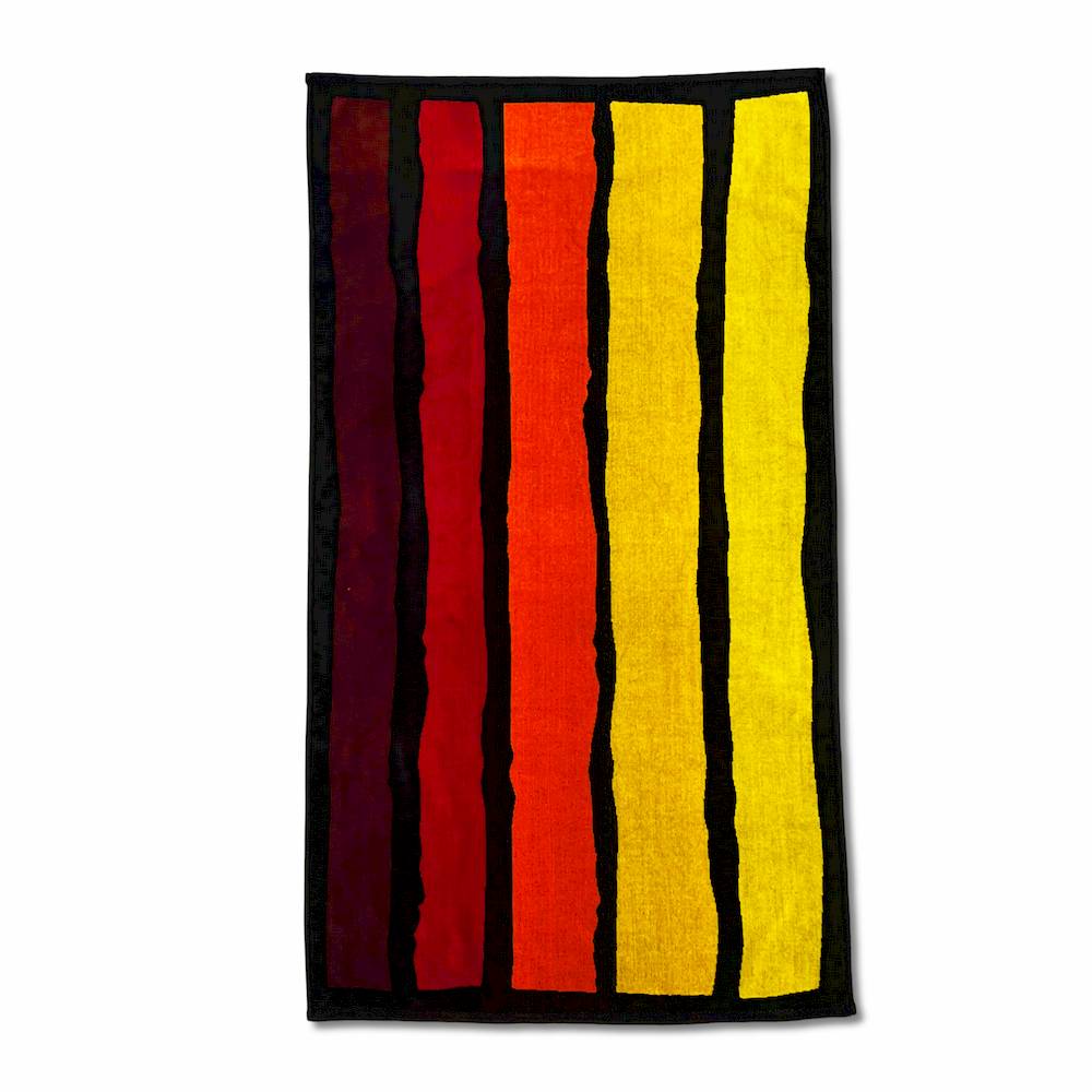 Telo mare spugna Rhu sfumato giallo rosso 90 x 170 Personalizzato