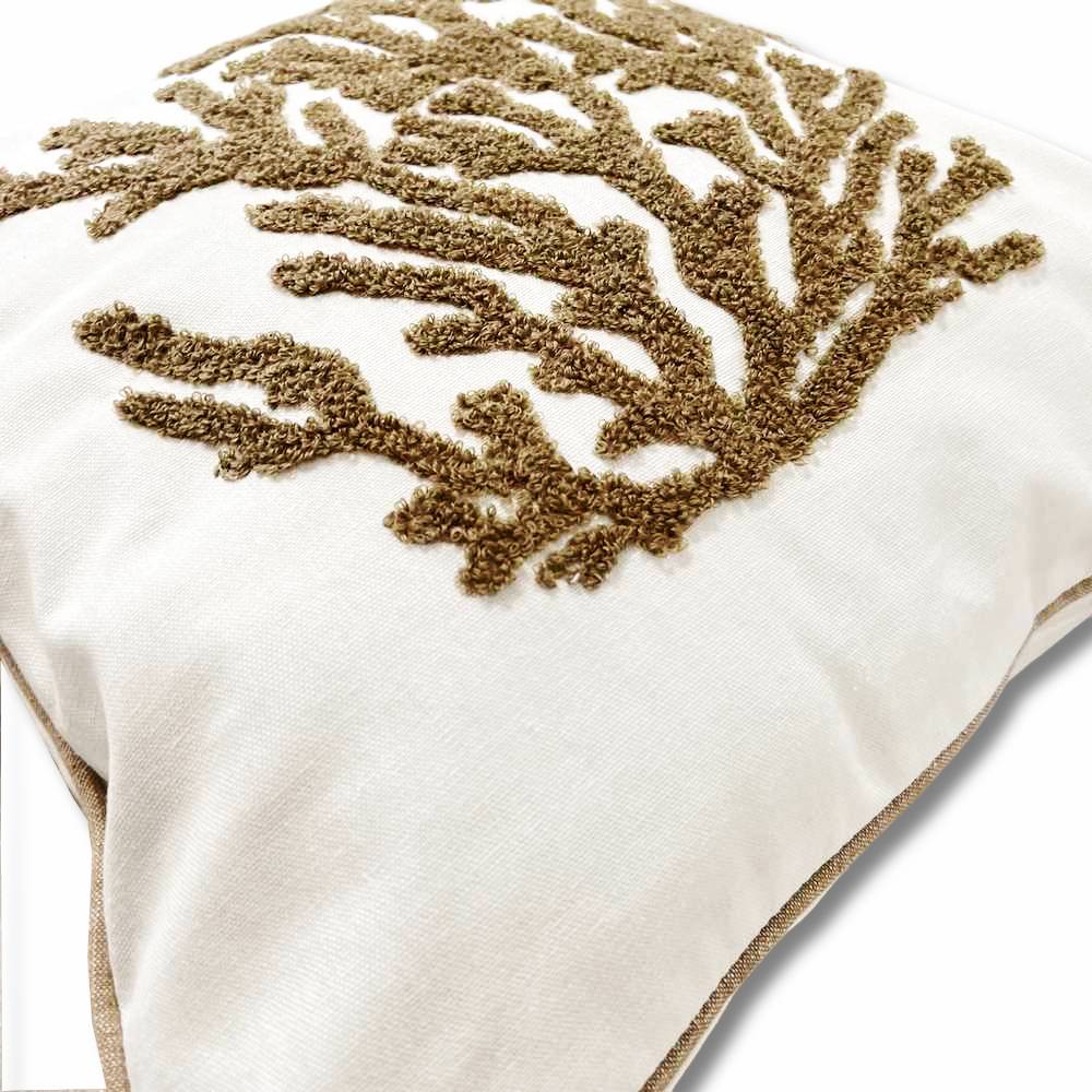 Federa cuscino marea 45 x 45 Corallo tortora in rilievo