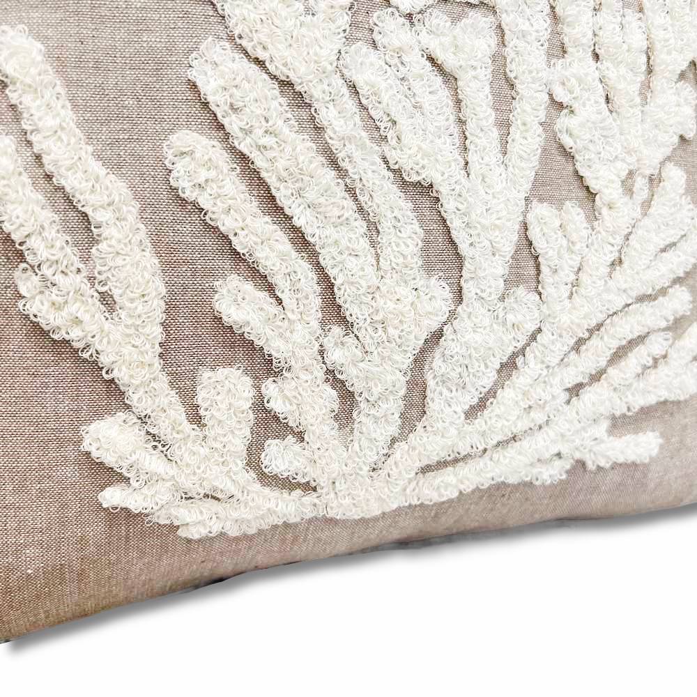 Federa cuscino marea 45 x 45 Corallo panna in rilievo