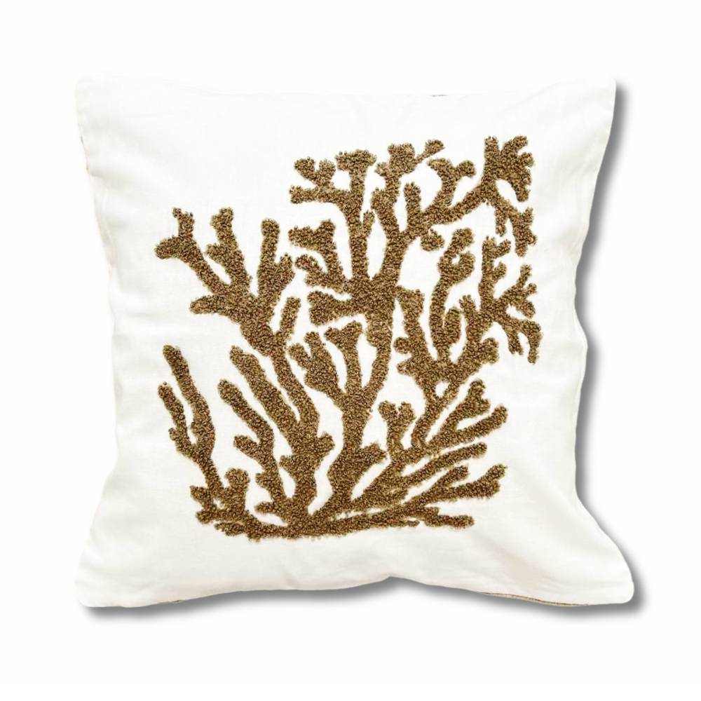 Cuscino imbottito marea 45 x 45 Corallo tortora rilievo