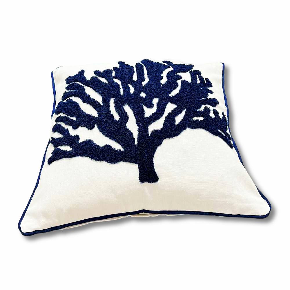 Federa cuscino marea 45 x 45 Corallo Blu in rilievo