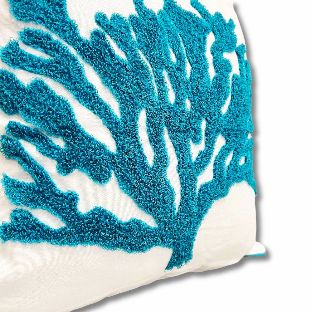 Cuscino imbottito marea 45 x 45 Corallo Acquamarina in rilievo