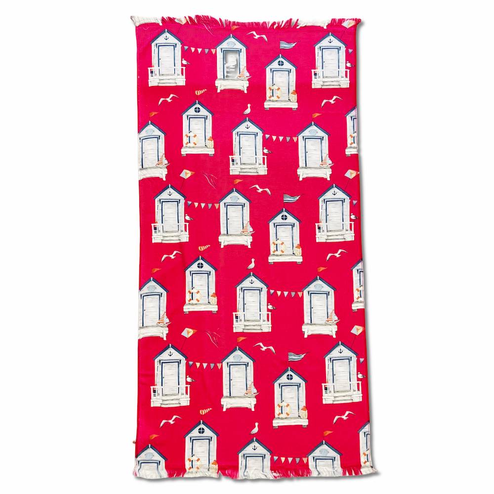 Fouta spugna e tessuto Costa azzurra Fuxia 90 x 180