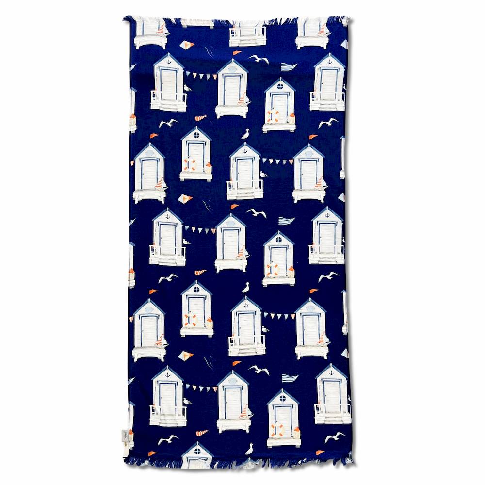 Fouta spugna e tessuto Costa azzurra blu navy 90 x 180