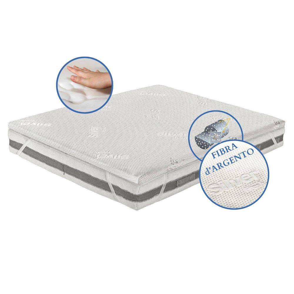 Topper matrimoniale memory fibra d'argento H 5