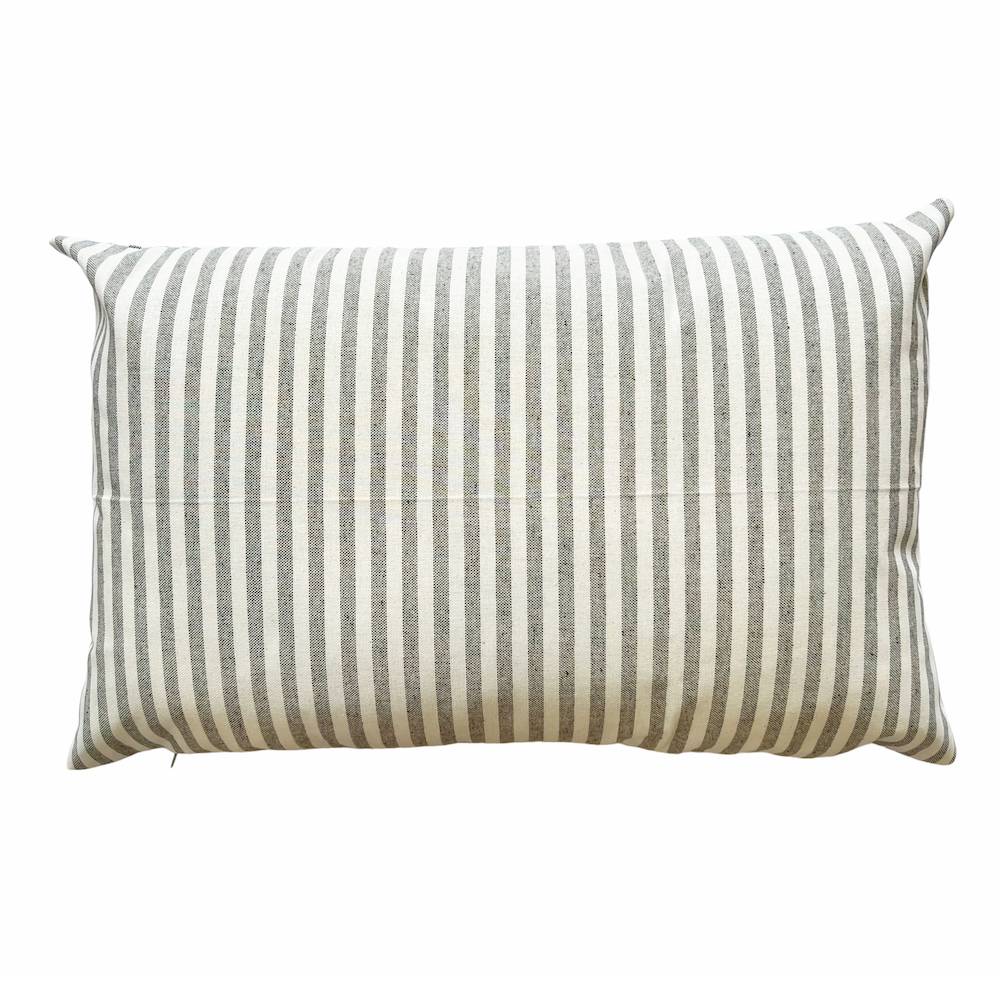 Federa cuscino rettangolare Riga bastoncino grigia 40 x 60