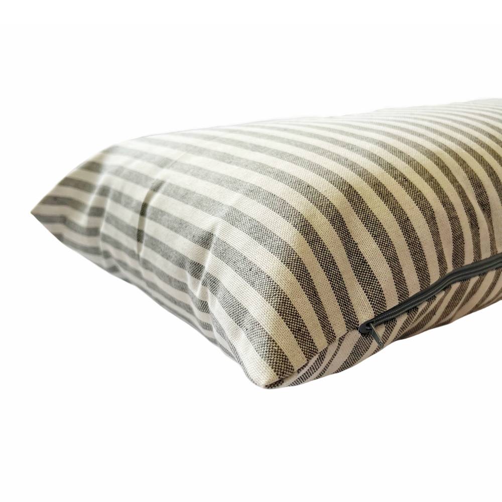 Federa cuscino rettangolare Riga bastoncino grigia 40 x 60