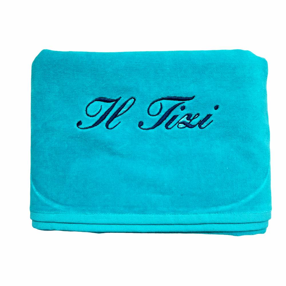 Telo mare spugna Velour Naxos Acquamarina 90 x 170 Personalizzato