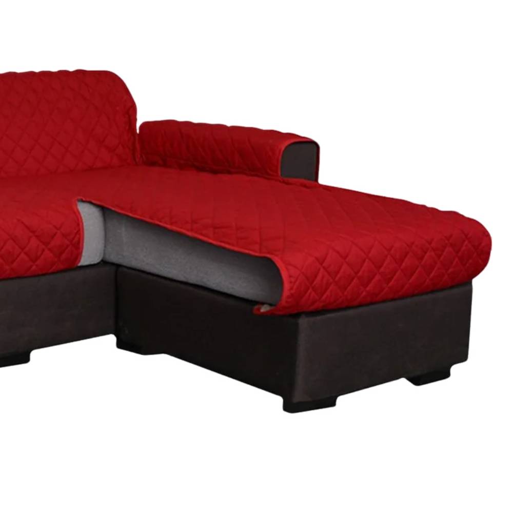 Copridivano con penisola 3 posti trapuntato antimacchia Bordeaux