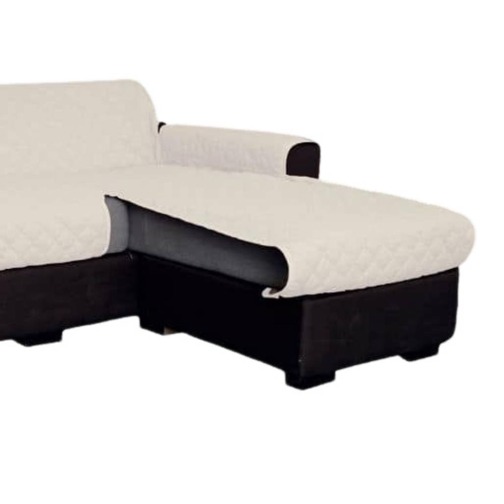 Copridivano con penisola 4 posti trapuntato antimacchia Panna