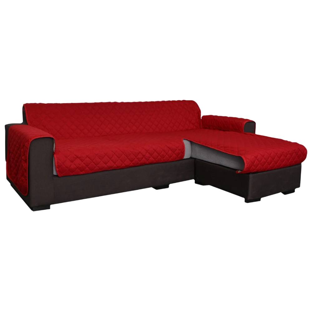 Copridivano con penisola 4 posti trapuntato antimacchia Bordeaux