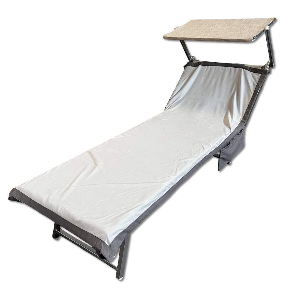 Telo mare per lettino microfibra grigio chiaro e scuro 80 x 190