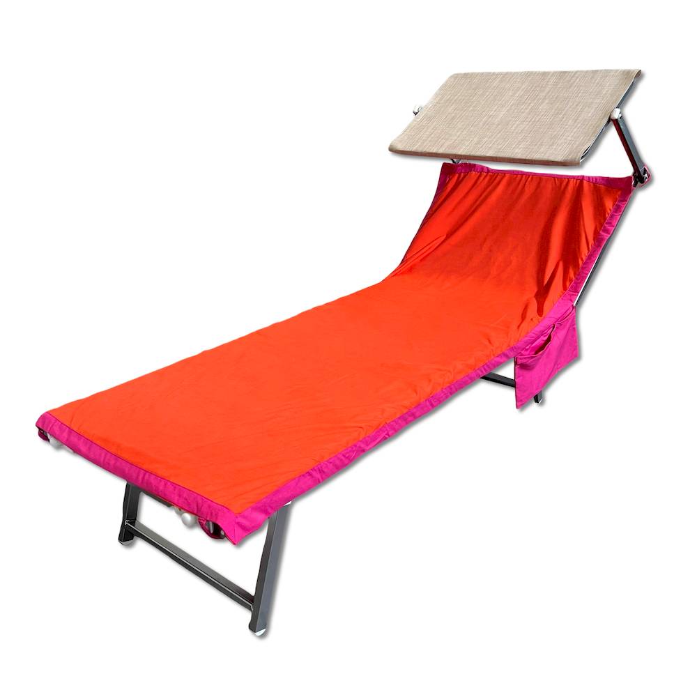 Telo mare per lettino microfibra arancio e fuxia 80 x 190