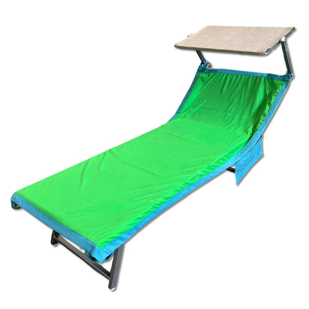 Telo mare per lettino microfibra verde e azzurro 80 x 190