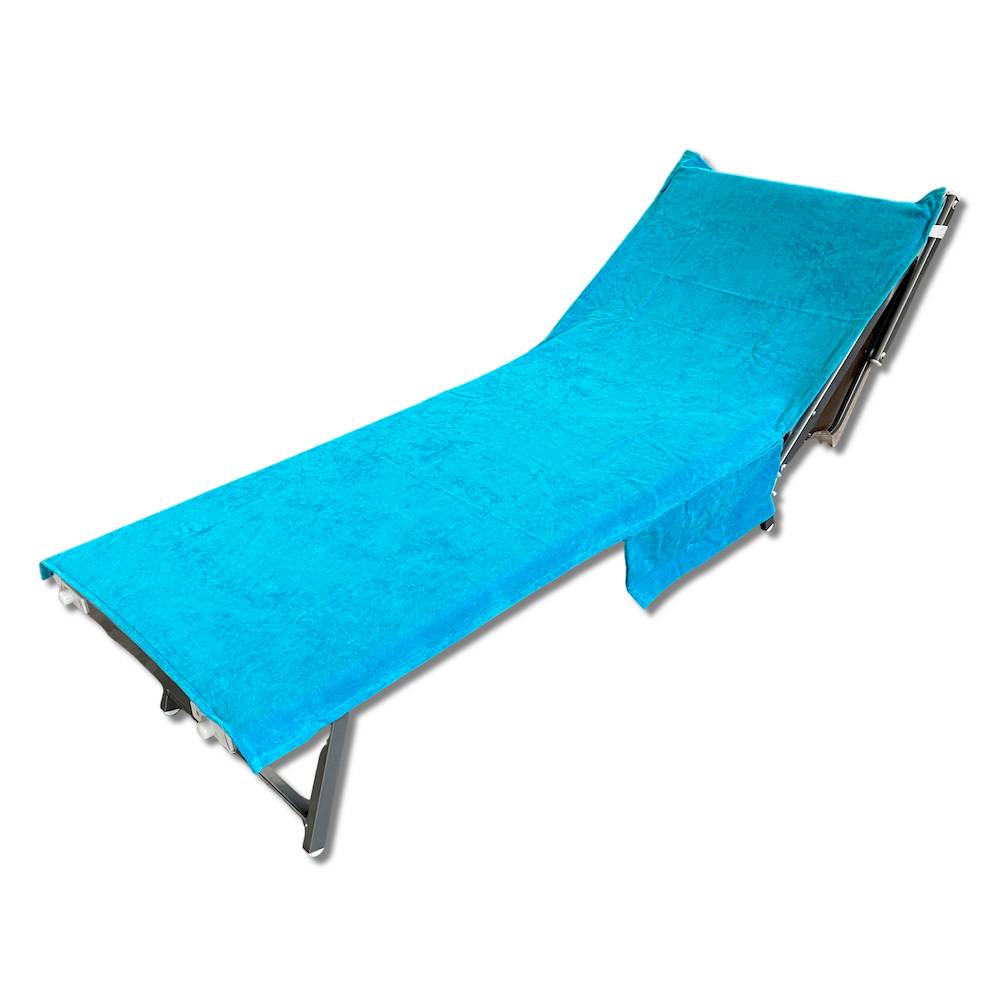 Telo mare per lettino in spugna naxos turchese 70 x 190 Personalizzato