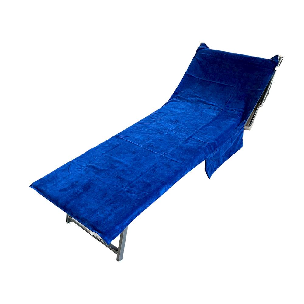 Telo mare per lettino in spugna naxos blu italia 70 x 190 Personalizzato