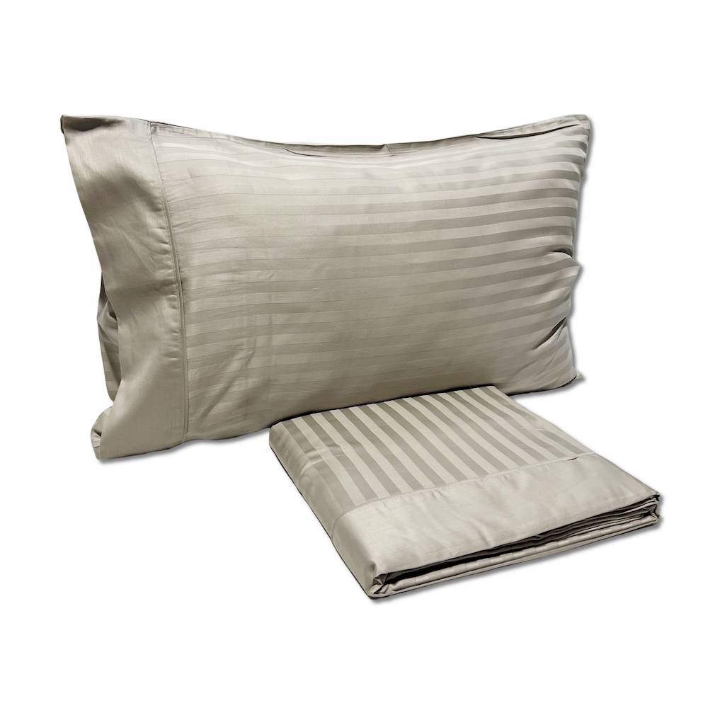 Completo lenzuola Hotel Venezia Raso di cotone tortora matrimoniale