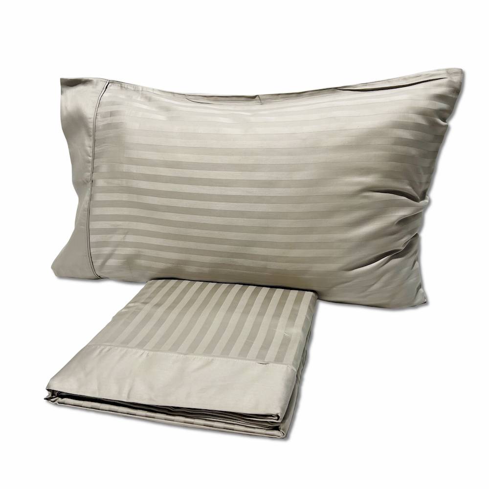 Completo lenzuola Hotel Venezia Raso di cotone tortora matrimoniale