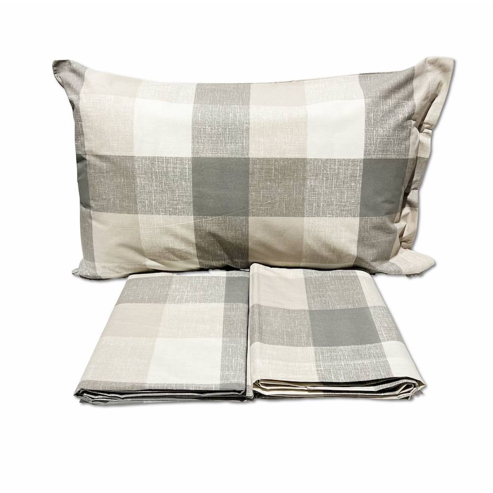 Parure copripiumino Quadrettone tortora Matrimoniale